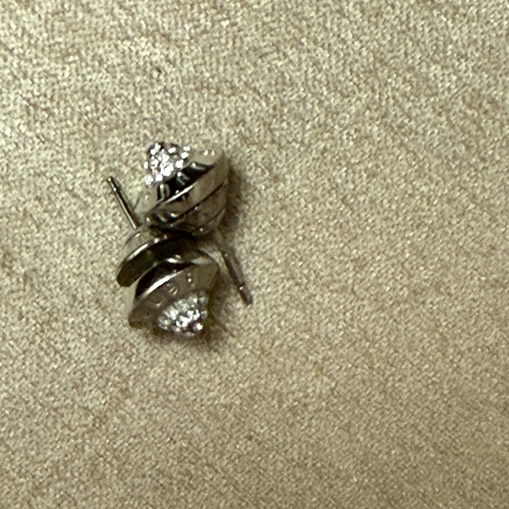 Henri Bendel Silver Crystal Stud Earrings - Picture 2 of 2